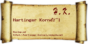 Hartinger Kornél névjegykártya
