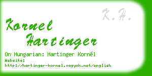kornel hartinger business card